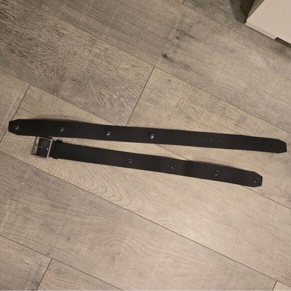 Saddle Black Genuine Leather Adjustable Snap Belt size 34-50 - Picture 4 of 8